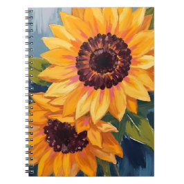 Gele Zonnebloemen | Aquarel Bloemenschildering Notitieboek