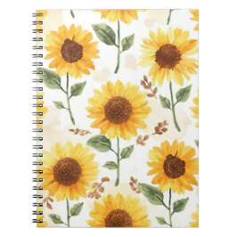 Gele Zonnebloemen Aquarel Bloemige Whimsical Notitieboek