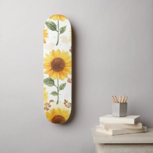 Gele Zonnebloemen Aquarel Bloemige Whimsical Persoonlijk Skateboard