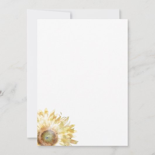 Gele zonnebloemen aquarel litho zomerzonnewende kaart (Achterkant)