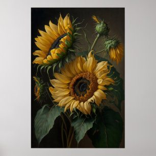 Gele Zonnebloemen Art Print Poster