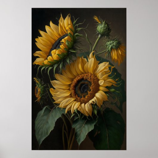 Gele Zonnebloemen Art Print Poster (Voorkant)