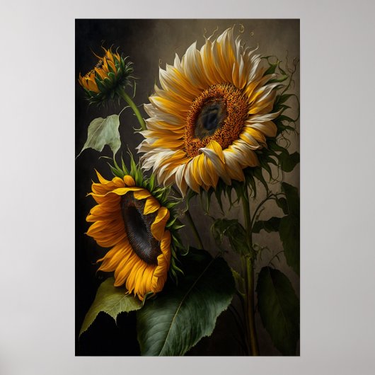 Gele Zonnebloemen Art Print Poster (Voorkant)