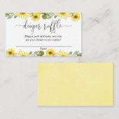 Gele zonnebloemen baby shower luierkaarten informatiekaartje (Voorkant / Achterkant)