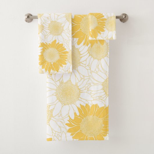 Gele zonnebloemen bad handdoek (Insitu)
