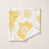 Gele zonnebloemen bad handdoek (Wasdoekje)