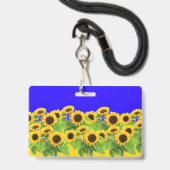 Gele Zonnebloemen Badge (Voorzijde met lanyard)