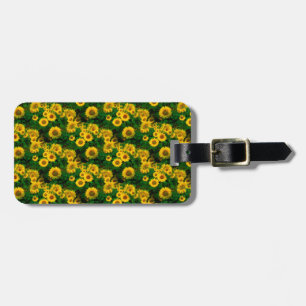 gele zonnebloemen bagagelabel