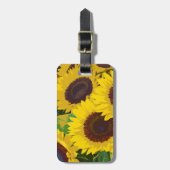 Gele zonnebloemen bagagelabel (Voorkant verticaal)