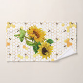  Gele Zonnebloemen Bijen Honeycomb Handdoek (Handdoek)