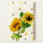  Gele Zonnebloemen Bijen Honeycomb Notitieboek (Achterkant)