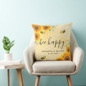 Gele zonnebloemen bijen rustig bruidspaar kussen (Stoel)