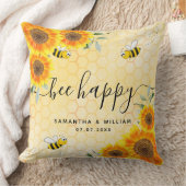 Gele zonnebloemen bijen rustig bruidspaar kussen (Deken)