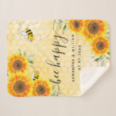 Gele zonnebloemen bijen rustige bijenvolkerenbruil sherpa deken (Voorkant (horizontaal))