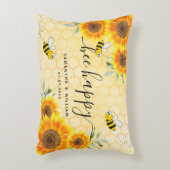 Gele zonnebloemen bijen rustige trouwende koppels accent kussen (Voorkant(Verticaal))