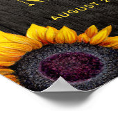 Gele zonnebloemen, bijtende welkomstbord voor de b poster (Hoek)