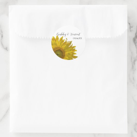 Gele zonnebloemen Bindende Envelopzegels Ronde Sticker (Tas)