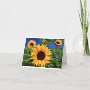 Gele zonnebloemen, blanco notiecard kaart
