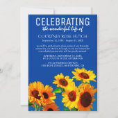 Gele Zonnebloemen & Blauwe Hemelen Viering van het Kaart (Voorkant)