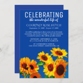 Gele Zonnebloemen & Blauwe Hemelen Viering van het Kaart (Voorkant / Achterkant)