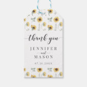 Gele Zonnebloemen Bloemen Huwelijk Dank u Labels Cadeaulabel (Voorkant)