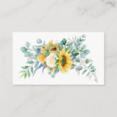 Gele Zonnebloemen Bloemenluier Raffle Script Tekst Informatiekaartje (Achterkant)