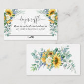 Gele Zonnebloemen Bloemenluier Raffle Script Tekst Informatiekaartje (Voorkant / Achterkant)