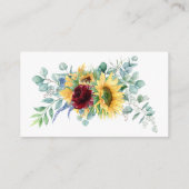 Gele Zonnebloemen Bloemenluier Raffle Script Tekst Informatiekaartje (Achterkant)