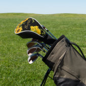 Gele Zonnebloemen Bloemstuk aangepaste naam dames Golfheadcover (Insitu)