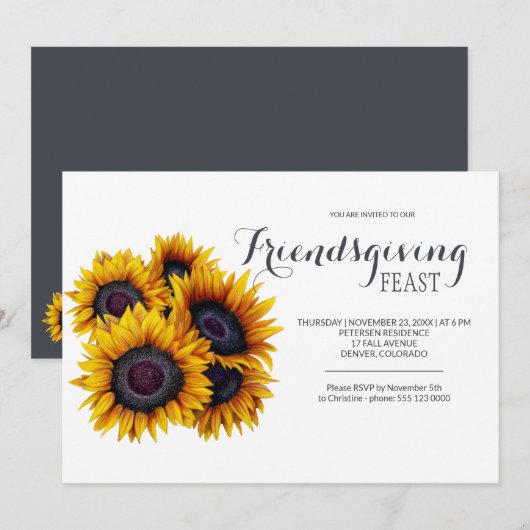 Gele Zonnebloemen Boeket Marine Vriendschapsfeest Kaart (Voorkant / Achterkant)