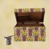 Gele zonnebloemen, Bourgogne en goudstaven Tissuepapier