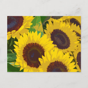Gele zonnebloemen briefkaart