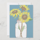 Gele zonnebloemen bruiloft kaart (Achterkant)