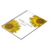 Gele zonnebloemen bruiloft notitieboek (Linkerzijde)