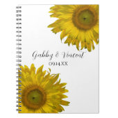 Gele zonnebloemen bruiloft notitieboek (Voorkant)