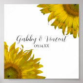 Gele zonnebloemen bruiloft poster (Voorkant)