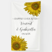 Gele zonnebloemen bruiloft spandoek (Verticaal)