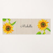 Gele Zonnebloemen Bruin Rustieke Bloemen Yoga Mat (Voorkant (horizontaal))