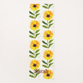 Gele zonnebloemen Bruine Rustische waterverf Yogamat (Voorkant)