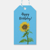 Gele zonnebloemen cadeaulabel (Voorkant)