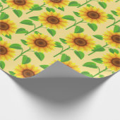 Gele zonnebloemen cadeaupapier (Hoek)