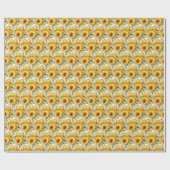 Gele zonnebloemen cadeaupapier (Vlak)