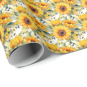 Gele zonnebloemen cadeaupapier