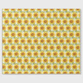 Gele Zonnebloemen Cadeaupapier (Vlak)