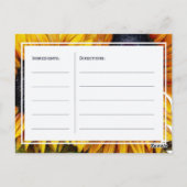 Gele zonnebloemen chique marine bruid om recept te briefkaart (Achterkant)