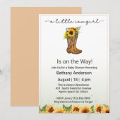 Gele Zonnebloemen Cowgirl op de Weg Baby shower Kaart (Voorkant / Achterkant)