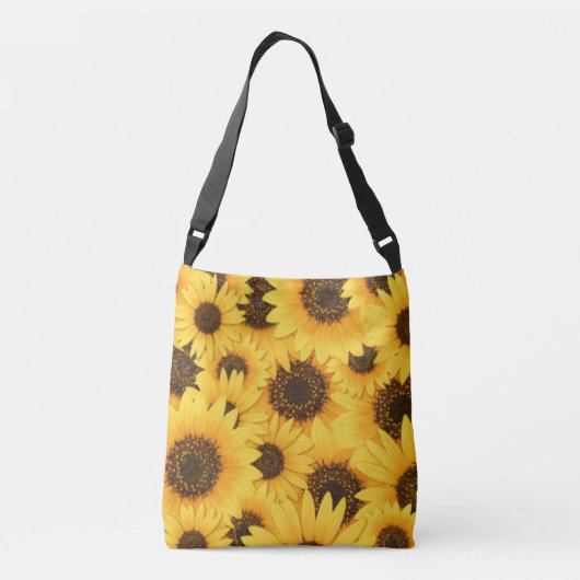 Gele zonnebloemen crossbody tas (Achterkant)