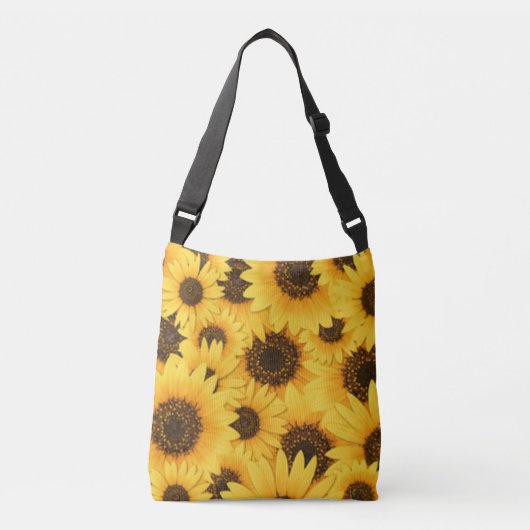 Gele zonnebloemen crossbody tas (Voorkant)