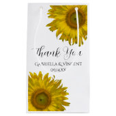 Gele zonnebloemen Dank je huwelijk Klein Cadeauzakje (Voorkant)