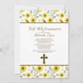 Gele zonnebloemen Eerste Heilige Communauteit Uitn Kaart (Voorkant)